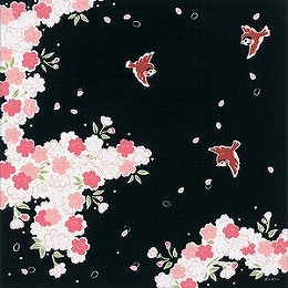 11-01おのみちこ綿小ふろしき桜とすずめ春11_01*1