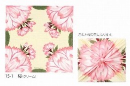 15-02hMISATOASAYAMA東レシルック二巾ふろしき桜水色箱入15_02*h