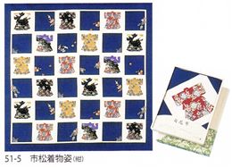 51-5自遊布綿大ふろしきパッケージ入り市松着物姿紺51_05*1