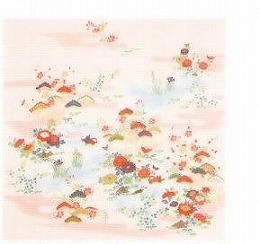 21-12正絹ちりめん友仙ふろしき二巾・9号御所解模様ピンク21_12*1