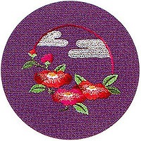 41-05丹後ちりめん刺繍ふろしき中巾椿紫41_05*1