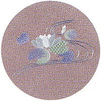 41-08丹後ちりめん刺繍ふろしき中巾蓮グレー41_08*1