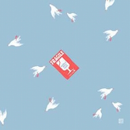 MAIMIYAKE綿両面中巾風呂敷取り扱い注意水色裏:方眼紙水色MY50_02A